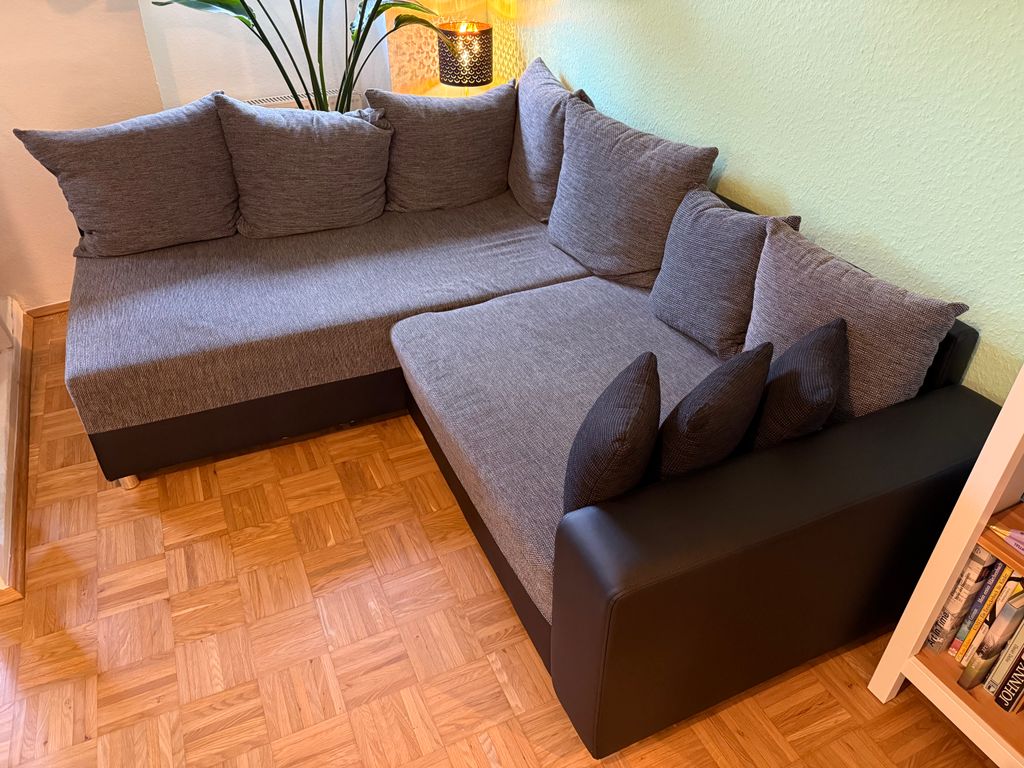 Ecksofa (Stoff und Kunstleder)