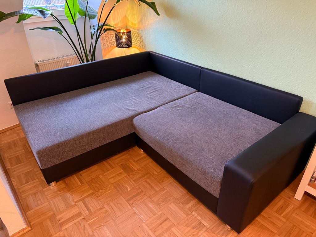 Ecksofa (Stoff und Kunstleder)