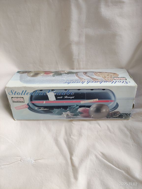 Stollenbackform / Stollenbackhaube mit Rezept, verstellbar