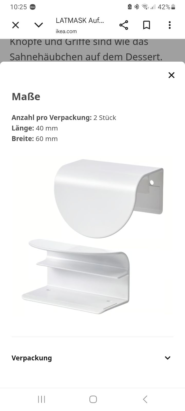 IKEA Latmask-Griffe (4 Stck.) zu verschenken
