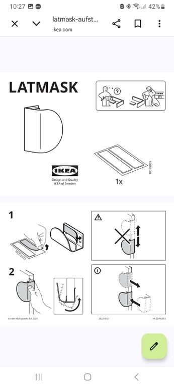 IKEA Latmask-Griffe (4 Stck.) zu verschenken