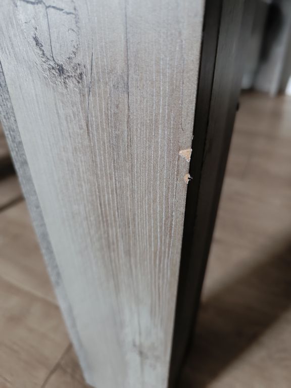 Massivholz-Esstisch mit passender Sitzbank im Shabby-Stil (grau)