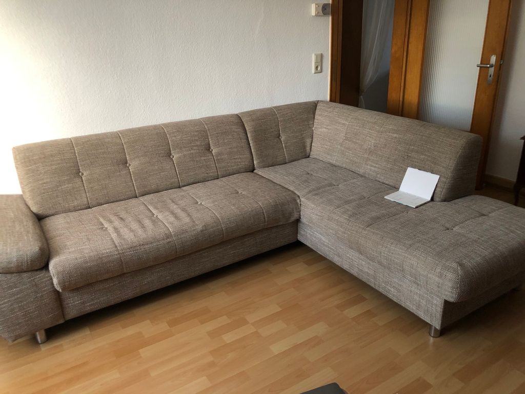 Höffner Ecksofa braun-beige, gut erhalten, 2,55 x 2m, zu verschenken 