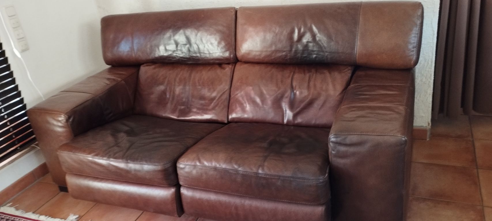 Couch Natuzzi leder elektrische Sitz und Rücken Verstellung 