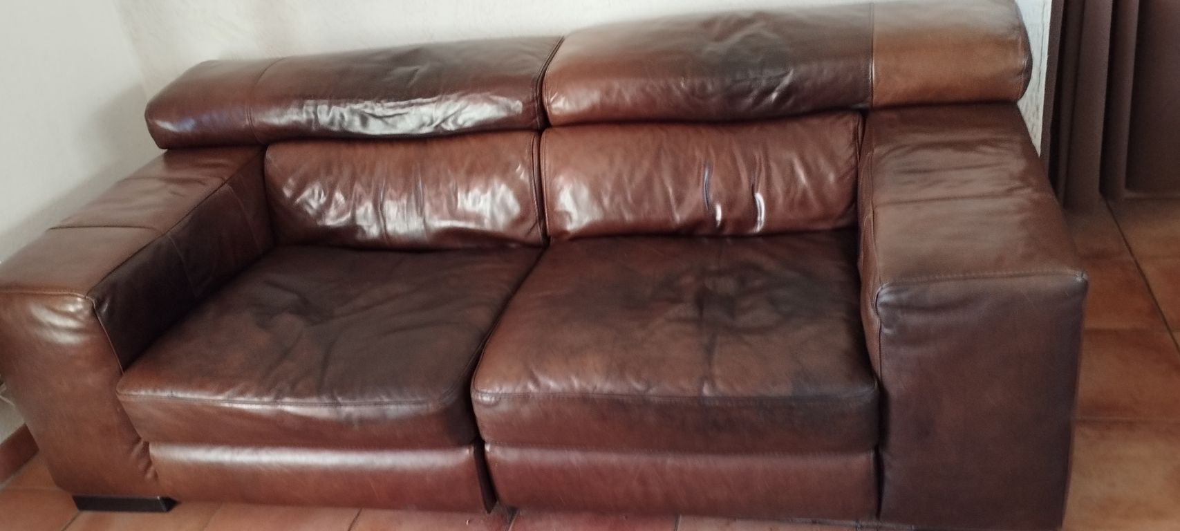 Couch Natuzzi leder elektrische Sitz und Rücken Verstellung 