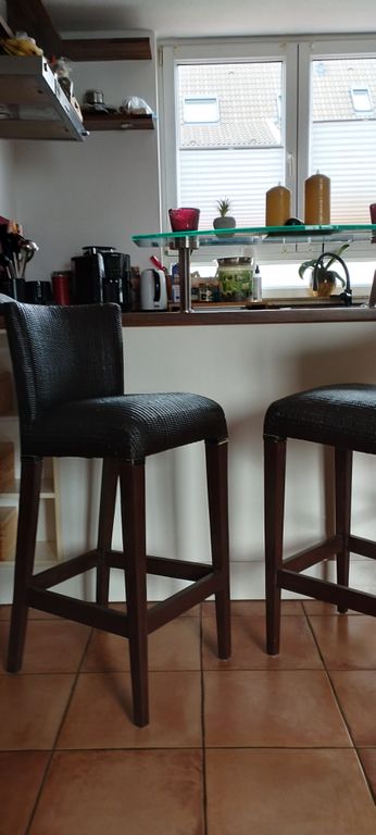 Barhocker Holz Mit Rattan braun