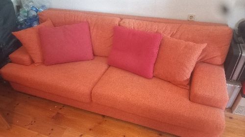 3-Sitzer, Stoffbezug, kaum gebraucht, zu verschenken