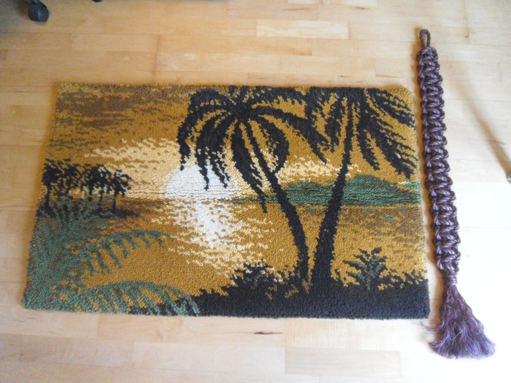 Wunderbarer selbstgeknüpfter Wandteppich mit Strandatmosphäre
